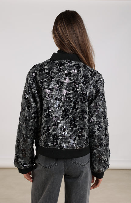 Jacket Mia Paillet Offwhite Black NKF13048