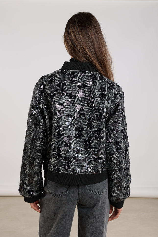 Jacket Mia Paillet Offwhite Black NKF13048