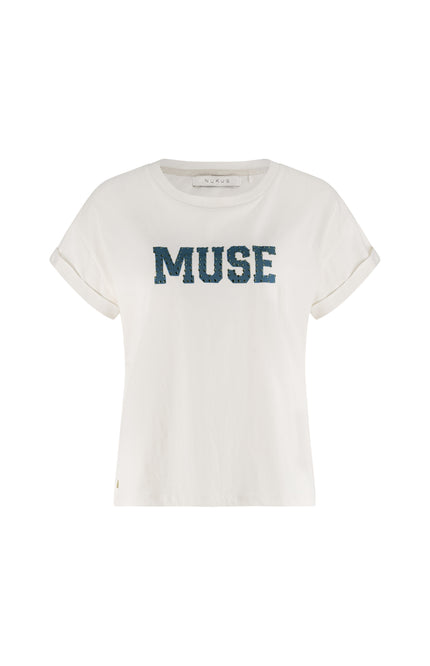 T-shirt Lou Offwhite Navy NKF04005