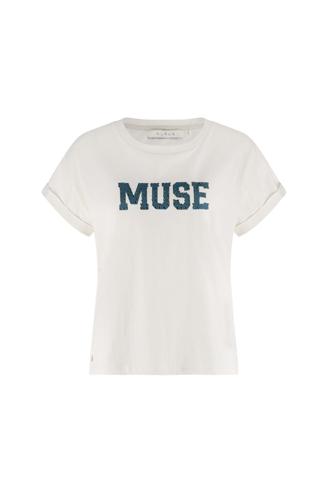 T-shirt Lou Offwhite Navy NKF04005