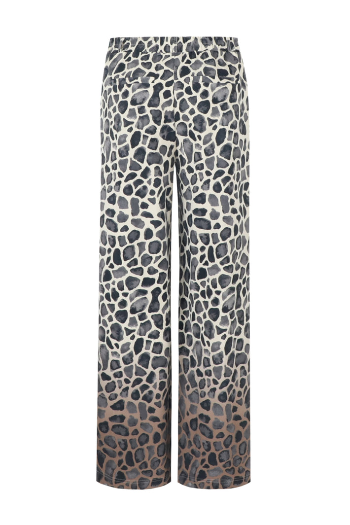 G-maxx Tahlia broek in houtskoolgrijs en bruin, comfortabel model met elastische taille en casual pasvorm.