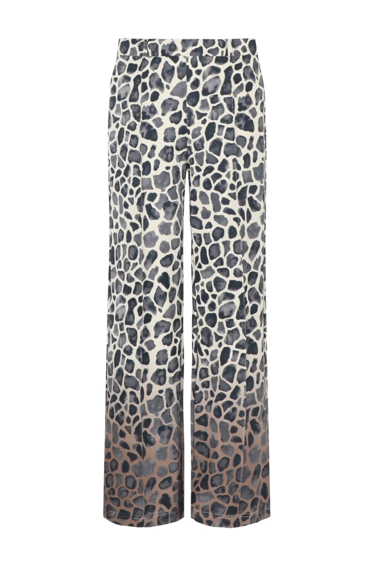 G-maxx Tahlia broek in Wood Ash Grey en Bruin, rechte pasvorm, comfortabele denim stof, modieuze casual uitstraling