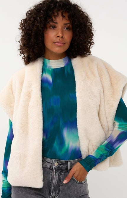 Gilet Oversized Fake Fur Naturel W25.37700