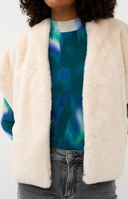 Gilet Oversized Fake Fur Naturel W25.37700