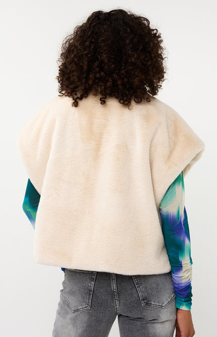 Gilet Oversized Fake Fur Naturel W25.37700