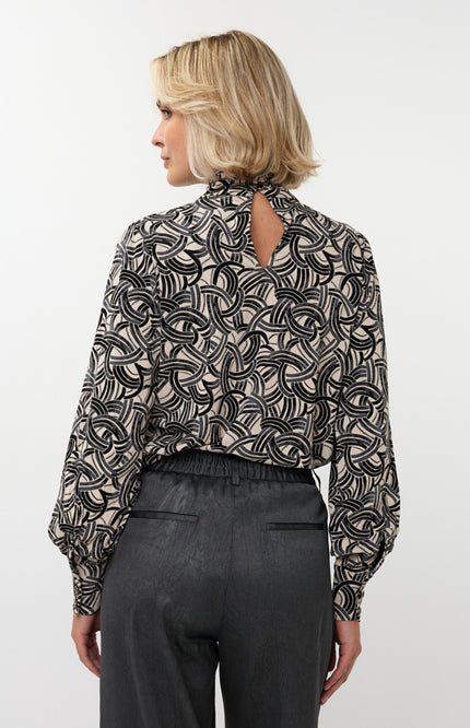 Top Col Pleat Sparkling Nights Print W25.30700