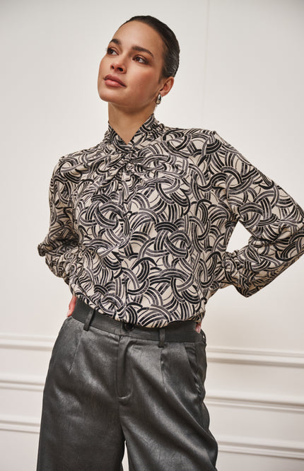 Top Col Pleat Sparkling Nights Print W25.30700