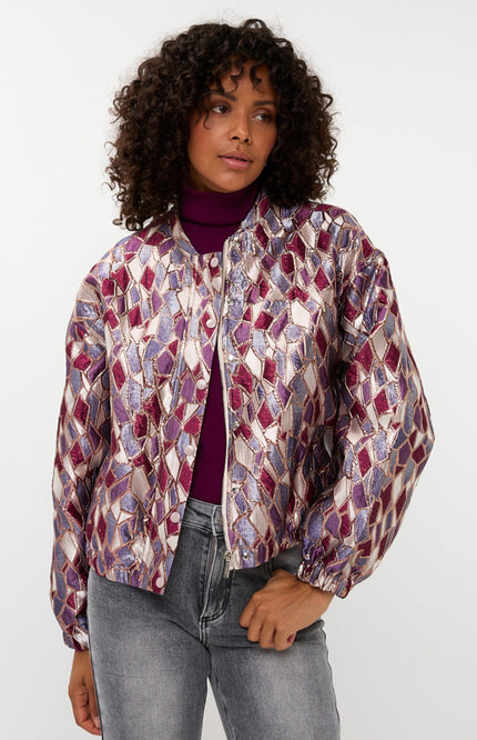 Jacket Bomber Metallic Mosaic Print W25.19700