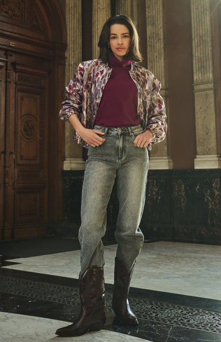 Jacket Bomber Metallic Mosaic Print W25.19700