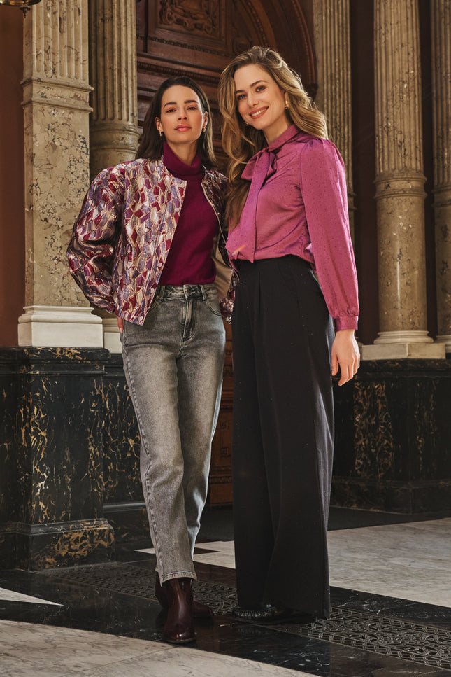 Jacket Bomber Metallic Mosaic Print W25.19700