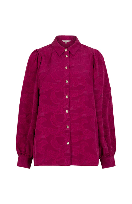Blouse Flower Jacquard Maroon W25.15712