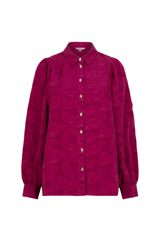 Blouse Flower Jacquard Maroon W25.15712