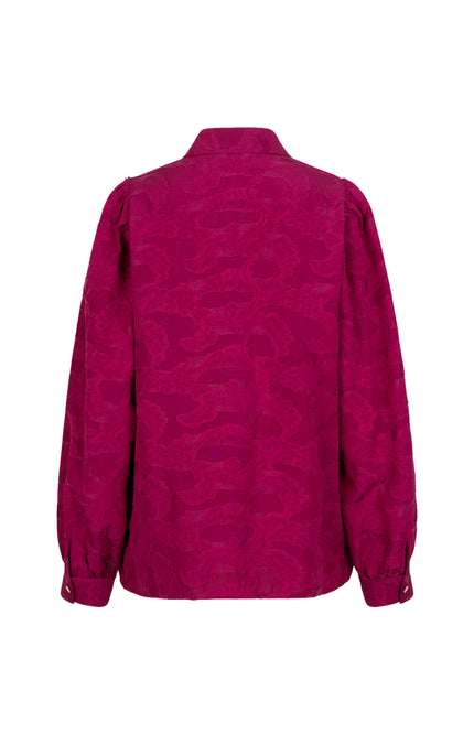 Blouse Flower Jacquard Maroon W25.15712