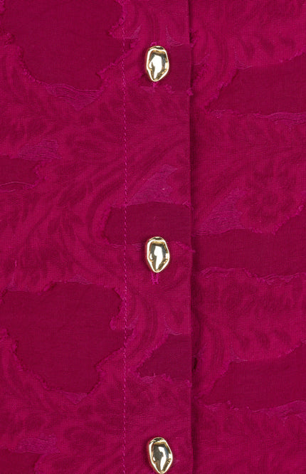 Blouse Flower Jacquard Maroon W25.15712