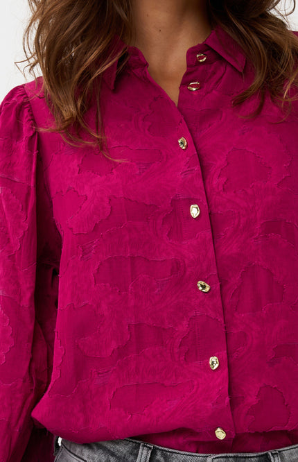 Blouse Flower Jacquard Maroon W25.15712