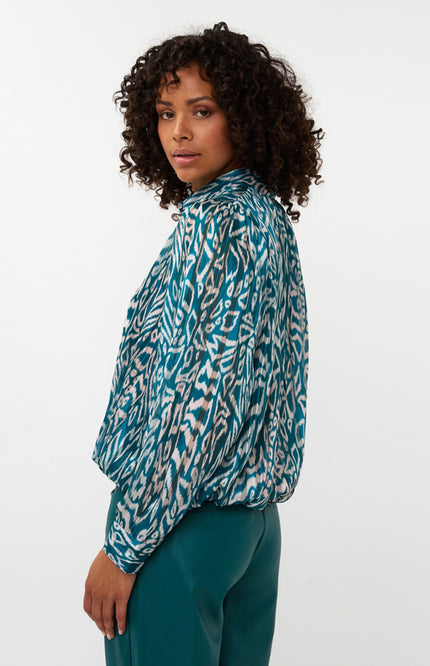 Blouse Puffed Hem Crystal Glow Print W25.15706