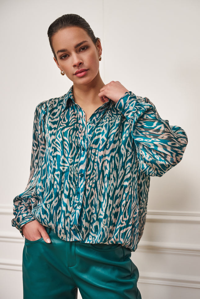 Blouse Puffed Hem Crystal Glow Print W25.15706