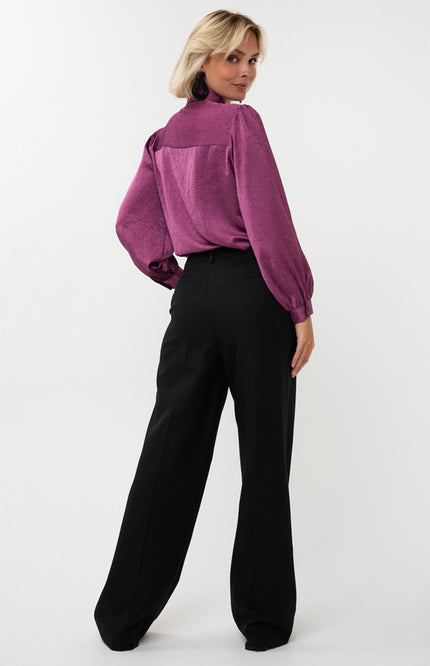 Blouse Bow Rhinestones Maroon W25.14713