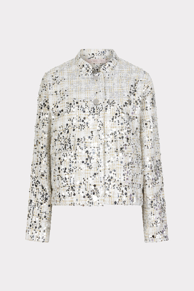 Jacket Bomber Sequins Offwhite W25.19702