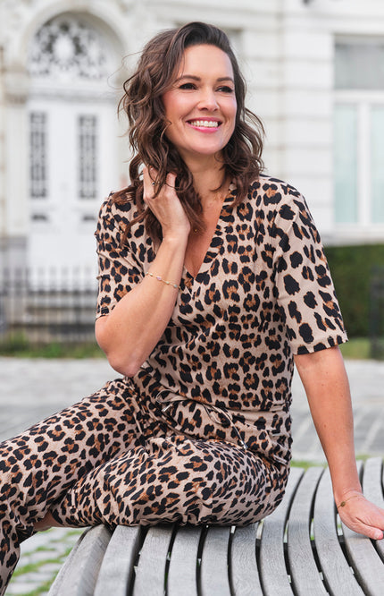 Travel Top Leopard Print Latte 202271