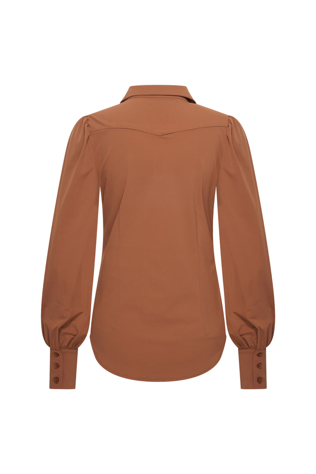 Mi Piace Travel Blouse Caramel 202037 Stretchshop.nl