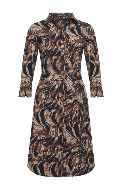 Travel Jurk Swirly Print Caramel 202092