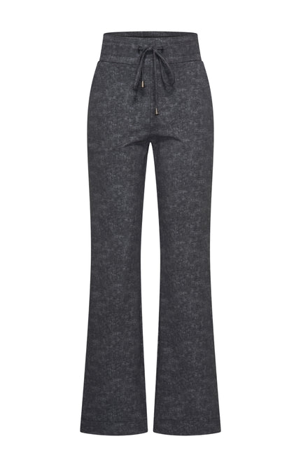 Heavy Travel Broek Flared Stone Foil Print Dark Grey 202136