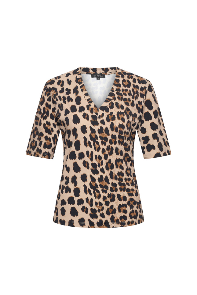 Travel Top Leopard Print Latte 202271