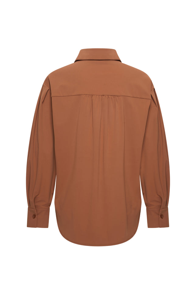 Mi Piace Travel Blouse Oversized Caramel 202524 Stretchshop.nl