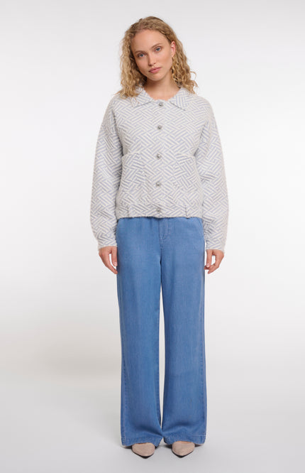 Rino & Pelle Jacket Bubbly Light Blue Graphic Stretchshop.nl