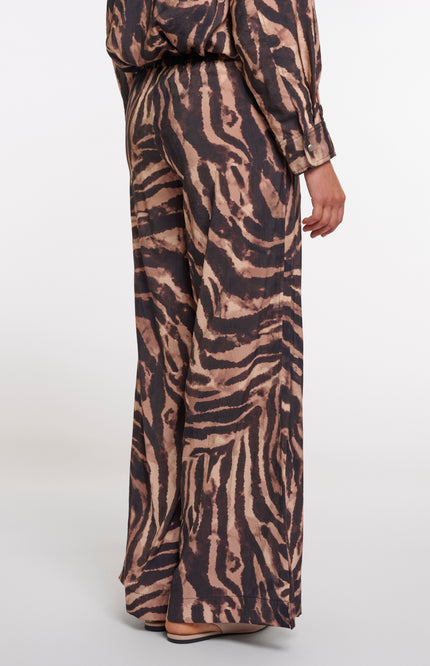 Rino & Pelle Broek Darja Brown Zebra Stretchshop.nl