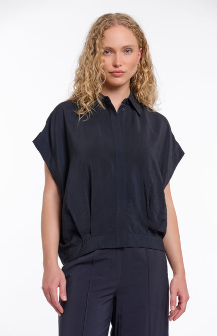 Rino & Pelle Blouse Imela Dark Navy Stretchshop.nl