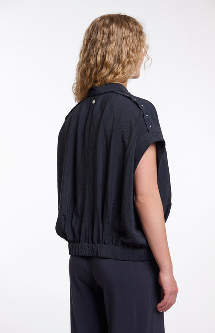 Rino & Pelle Blouse Imela Dark Navy Stretchshop.nl