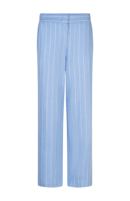 EsQualo Broek Linen Pacific Blue SP26.17006 Stretchshop.nl