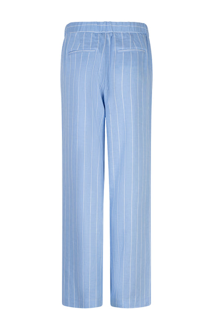 EsQualo Broek Linen Pacific Blue SP26.17006 Stretchshop.nl