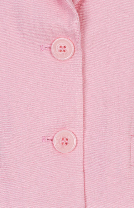 EsQualo Blazer Twill Cropped Puff Sleeve Romance Rose SP26.10047 Stretchshop.nl