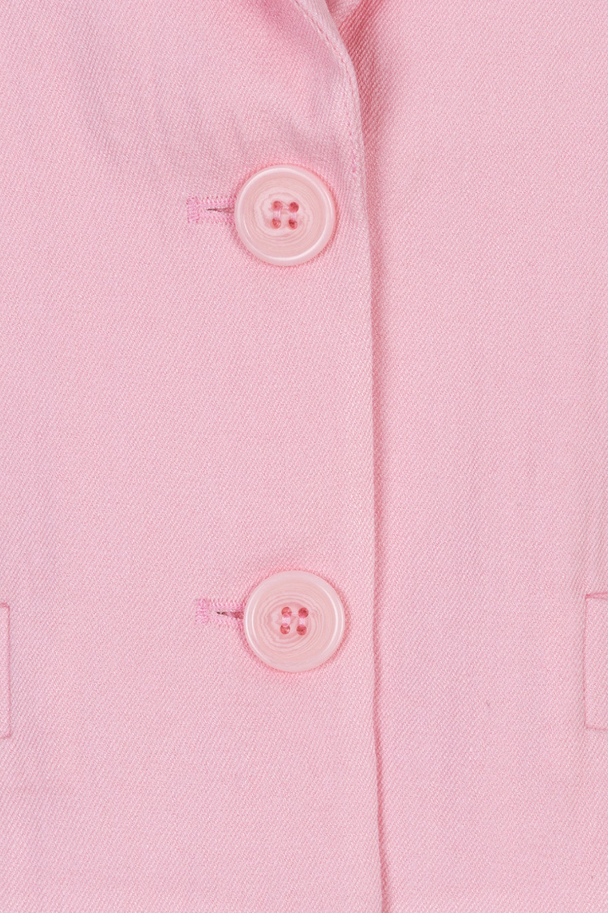 EsQualo cropped blazer van twill met pofmouwen en romantische rozenprint, elegant en modieus voor dames.