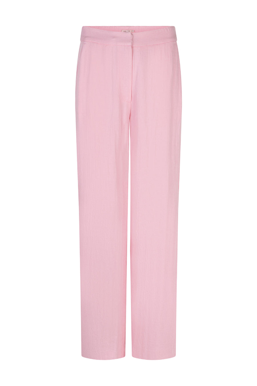 Brede twillbroek van EsQualo in Romance Rose met een losse pasvorm en comfortabele taille, zichtbaar op de foto.