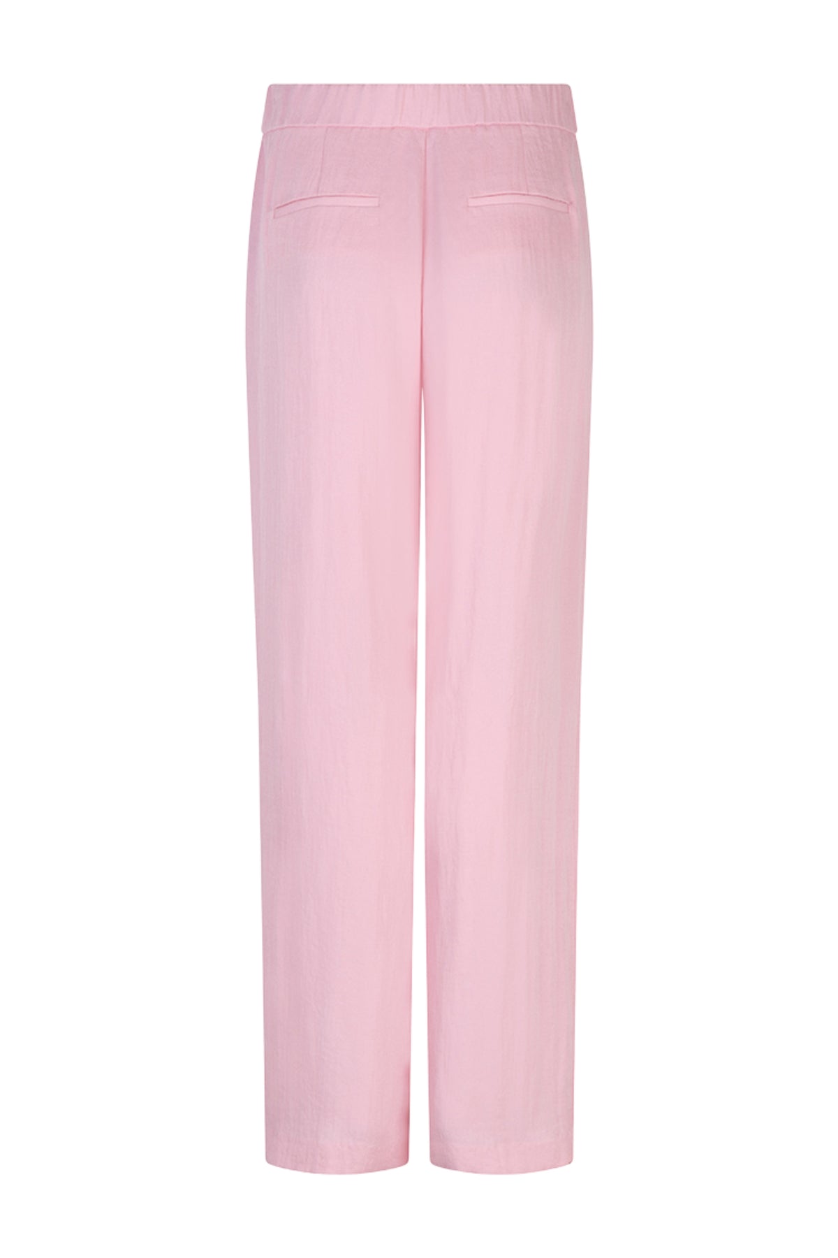 Lange twill broek van EsQualo met wijde pijpen en romantisch rozenprint, modelnaam Larissa, zwart met rozenmotief.