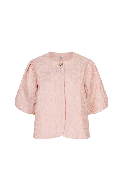 EsQualo Top Balloon Jacquard Faded Rose SP26.28025 Stretchshop.nl