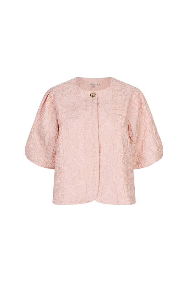 EsQualo Top Balloon Jacquard Faded Rose SP26.28025 Stretchshop.nl