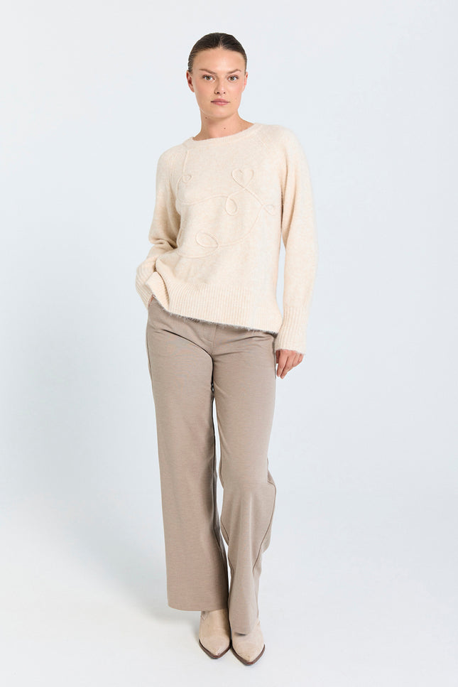 Broek Fqnanni Desert Taupe Melange 200632