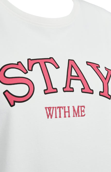 Freequent T-shirt Fqfenjal Star Offwhite Fuchsia Purple 207452 Stretchshop.nl
