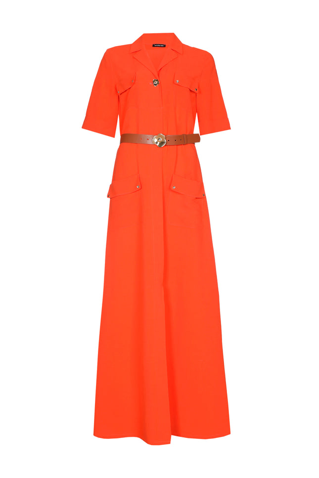 Caroline Biss Jurk Maxi Orange 1113-54 Stretchshop.nl
