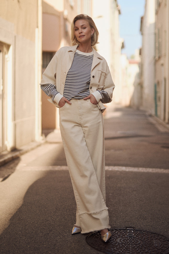 Jeans Shay Ruffle Offwhite NKS09064