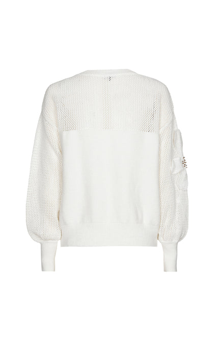 Trui Bloemapplicaties Offwhite 1292-91