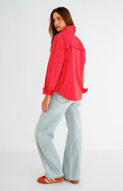 Maicazz Blouse Sotti Offwhite Red Stretchshop.nl