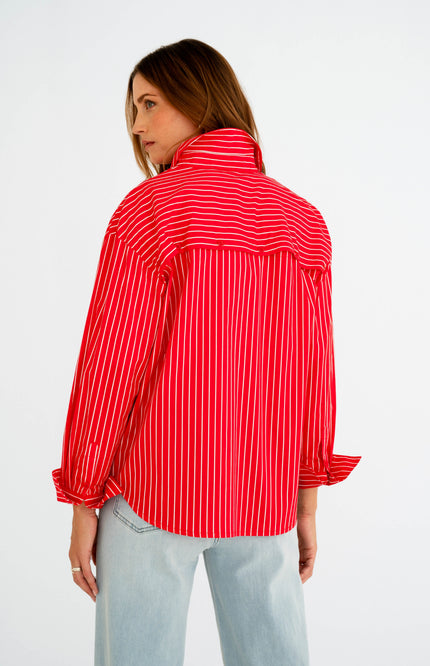 Maicazz Blouse Sotti Offwhite Red Stretchshop.nl