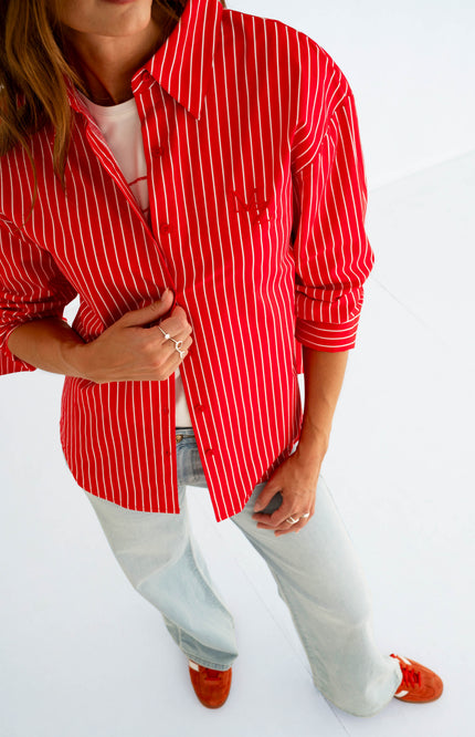 Maicazz Blouse Sotti Offwhite Red Stretchshop.nl