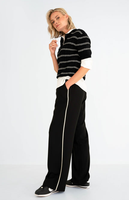 Top Suez Black Offwhite